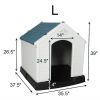 Dog House Outdoor Plastic Weatherproof Kennel House with Elevated Floor, 35.5" L x 37.5" W x 39"H