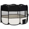 Foldable Dog Playpen with Carrying Bag Black 43.3"x43.3"x22.8"