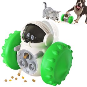 PawPartner Dog Tumbler Interactive Toys Increases Pet IQ Slow Feeder Labrador French Bulldog Swing Training Food Dispenser (Color: green)